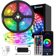 COLME TECHNOLOGY HOME - Cinta Led Rgb 5m App Bluetooth Control Remoto Adaptador 12v