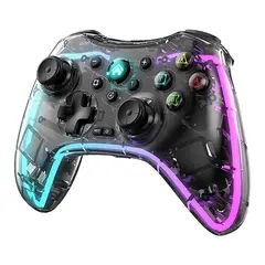 GENERICO - Control Inalambrico Gamepad Transparente Rgb Joystick Lh-3
