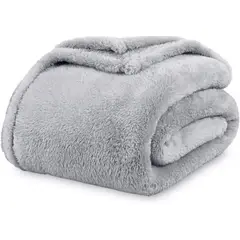 SIRENITAS - Cobija térmica Sherpa 2.60 x 2 metros Cama Queen Gris perla