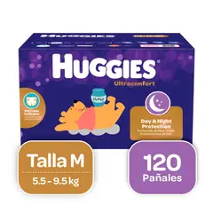 HUGGIES - Pañales UltraConfort Talla 2/M / 120 Unidades