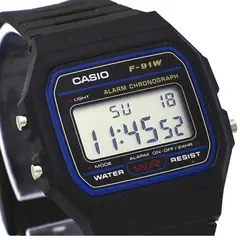 CASIO - Reloj F-91W-1D Retro Unisex Negro