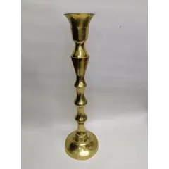HINDU - Candelabro De Pie Antiguo En Bronce Desarmable 1950