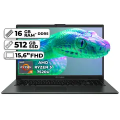 ASUS - PORTÁTIL AMD RYZEN 5 7520U LPDDR5 16GB RAM 512GB SSD 15.6” FHD