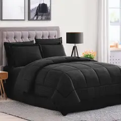 GENERICO - Edredón Tipo Plumón - Cama Doble Negro