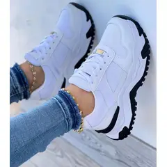 NACIONAL - Tenis Blanco Negro Dama Zapatillas Zapatos Mujer Lindos Moda Casual