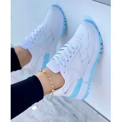 NACIONAL - Tenis Celeste Dama Zapatillas Zapatos Mujer Lindos Moda Casual