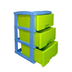 COLPLAST - Practimueble Grande X 3 Rattan Azul Celeste - Verde
