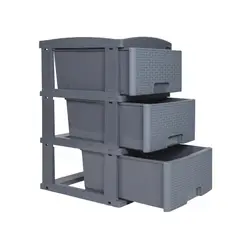 COLPLAST - Practimueble Pequeño X 3 Rattan Gris