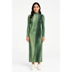 MOLGOA - Vestido Largo mesh - The Polaris Verde