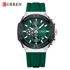 CURREN - Reloj Deportivo Original KREE0902 Cronógrafo Para Hombre Color Verde