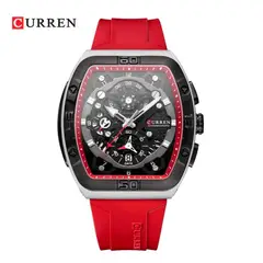 CURREN - Reloj de Lujo Deportivo Original Kred8705-8443 Color Rojo