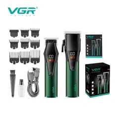VGR - Kit Maquina Cortadora De Cabello V677 Barbera Patillera Profesional