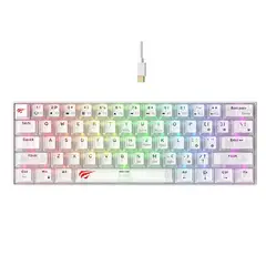 HAVIT - TECLADO MECANICO COMPACTO BLANCO CABLE TIPO C 61 TECLAS RGB