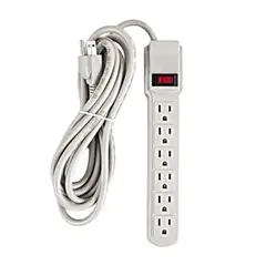 GENERICO - Regleta Eléctrica de 6 Tomas con Interruptor Cable de 5 Metros