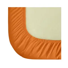 PASTELL - Sabana ajustable y 2 fundas cama queen naranja 35 cms
