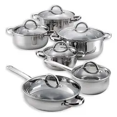 GENERICO - Ollas en acero quirúrgico 12 piezas