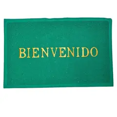 DISTRIONLINE - Tapete Atrapa Polvo PVC de Verde Bienvenida 35 x 55 cm