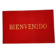 DISTRIONLINE - Tapete Atrapa Polvo Naranja PVC de Bienvenida 50 x 70 cm