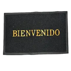 DISTRIONLINE - Tapete Atrapa Polvo Negro PVC de Bienvenida 50 x 70 cm