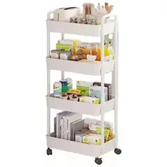GENERICO - Organizador Móvil Multiusos 4 Niveles Estante Con Ruedas
