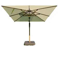 GENERICO - Parasol de Exterior con Luz LED Giratorio 360° Altura Ajustable