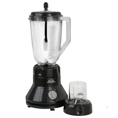 HOME ELEMENTS - Licuadora Multipower 2 En 1 500W Vaso Plastico Negro