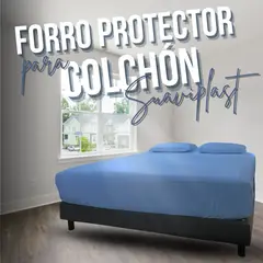 GENERICO - FORRO COLCHON DE CAMA SENCILLA SUAVIPLAST C4 AZUL FRANCÉS