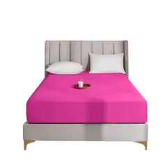 PASTELL - Sabana ajustable y 2 fundas cama queen fucsia