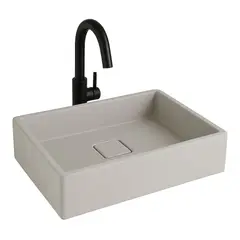 BUBINGA - Lavamanos rectangular Concreto GFRC color gris natural 38x26x9cm