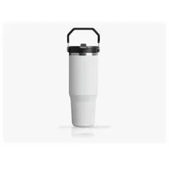 INNOVA - Termo Acero Inoxidable 900ml Flip Straw Antiderrames Blanco