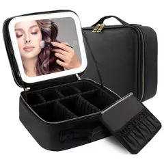 GENERICO - Estuche Neceser Espejo Luz Cosmético Viaje Maleta Maquillaje