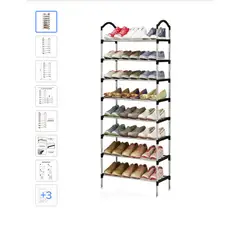 GENERICO - Zapatero De 8 Niveles Organizador De Tenis Armable 24 Pares