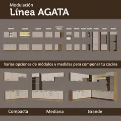 MADESA - Cocina Integral de Esquina Agata 4.60 m Marrón/Crema 01
