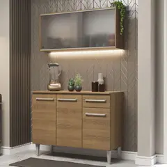 MADESA - Cocina Integral Compacta Emilly 1.05 Metros Marrón