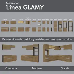 MADESA - Cocina Integral de Esquina Glamy 3.30 m Marrón 01