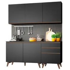 MADESA - Cocina Integral Reims 180 m con Encimera Negro - Negro