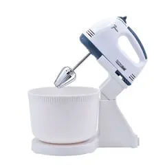 TEZZIO - Batidora Electrica de Pedestal Color Blanca con accesorios