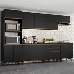 MADESA - Cocina Integral Reims 320 m con Encimera Negro 02 - Negro