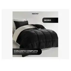 INNOVA - Edredón Cama Sencilla Reversible Ovejero Suave Negro Doble Fas