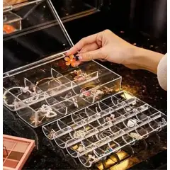 GENERAL - Organizador 2 en 1 con tapa Multifuncional joyas y maquillaje