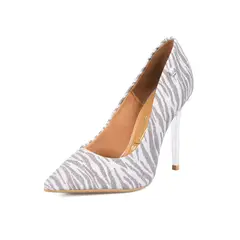 VIZZANO - STILETTO ALTO GLITER PLATA-NEGRO
