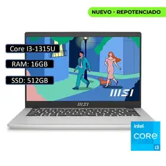 MSI - PORTATIL MODERN 13 Intel Core i3 1315U 16GB RAM 512GB SSD 13.3″