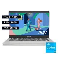 MSI - PORTATIL MODERN 13 Intel Core i3 1315U 16GB RAM 512GB SSD 13.3″