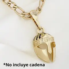 GLEAM GOLD - Dije Charm Unisex Casco De Gladiador En Oro Laminado 18 Kilates
