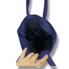XIAN SHOES - Bolso en lona rama beige fondo azul