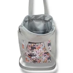 XIAN SHOES - Bolso en lona gato cuatro gis