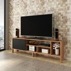 BONNO - Mesa Rack TV Stark 70″ Almendra Negro