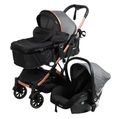 EBABY - Coche Cuna Moises Con Porta Bebe Reclinable Cubrepies