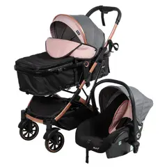 EBABY - Coche Cuna Moises Con Porta Bebe Reclinable Cubrepies