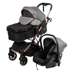 EBABY - Coche Cuna Moises Con Porta Bebe Reclinable Cubrepies